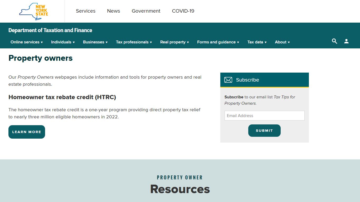 Property owners - Government of New York